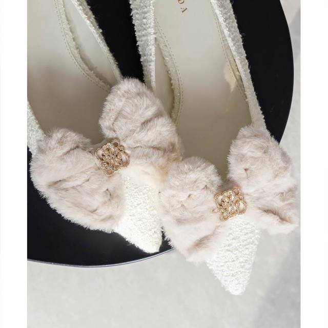 ランダ（RANDA）/＜25秋冬新作＞【22−25．5】2WAY ファーリボンパーツ