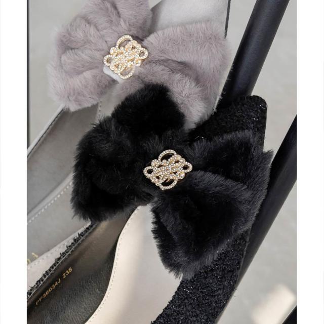 ランダ（RANDA）/＜25秋冬新作＞【22−25．5】2WAY ファーリボンパーツ