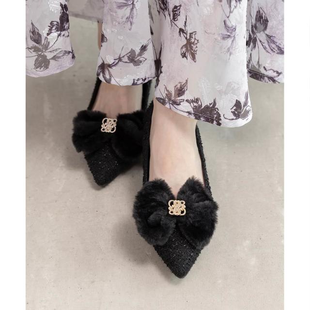 ランダ（RANDA）/＜25秋冬新作＞【22−25．5】2WAY ファーリボンパーツ