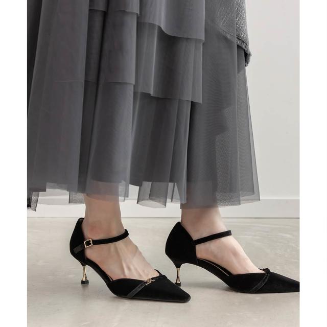 RANDA モノグラムパーツセパレートパンプス BLACK ランダ（RANDA）/【22．5−25．5】モノグラムパーツセパレートパンプス