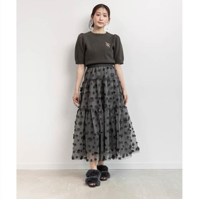 ランダ（RANDA）/＜25秋冬新作＞3Dフラワーティアードスカート