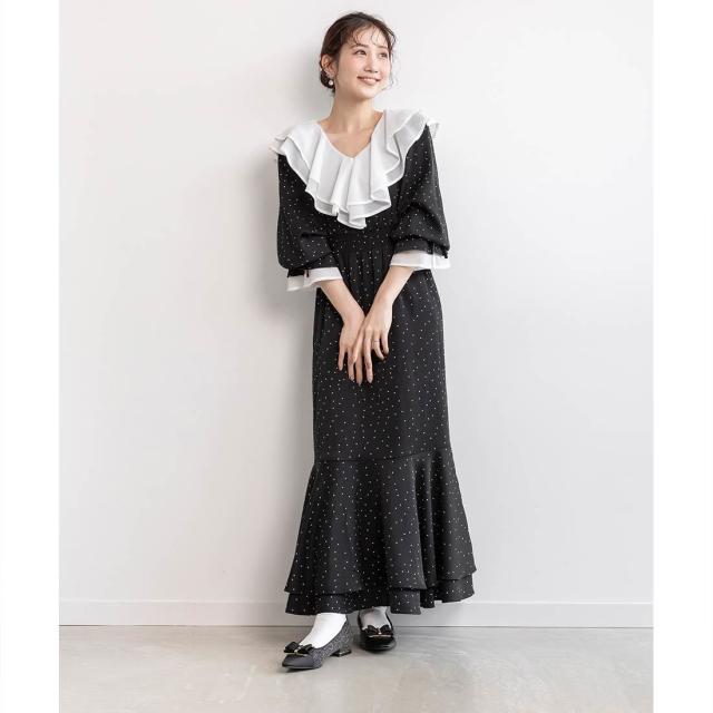 ランダ（RANDA）/＜25秋冬新作＞ラッフルカラーフリルシフォンワンピース ランダ（RANDA）/＜25秋冬新作＞ラッフルカラーフリルシフォンワンピース