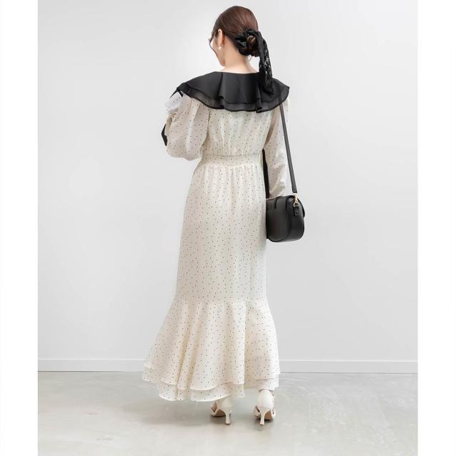 ランダ（RANDA）/＜25秋冬新作＞ラッフルカラーフリルシフォンワンピース