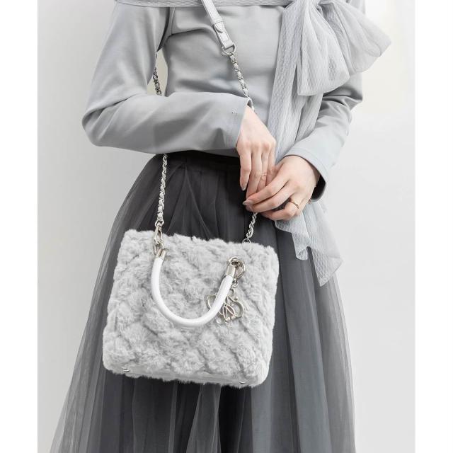 ランダ（RANDA）/＜25秋冬新作＞2WAY ファーキルティングハンドバッグ