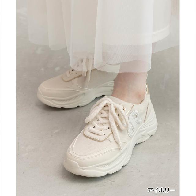 ランダ（RANDA）/＜25秋冬新作＞【22．5−25．5】モノグラムデザインボリュームソールスニーカー ランダ（RANDA）/＜25秋冬新作＞【22．5−25．5】モノグラムデザイン