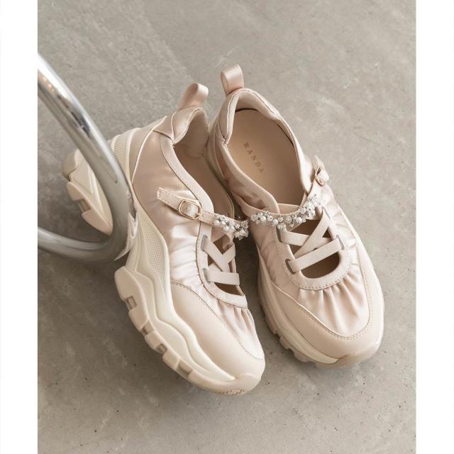 ランダ（RANDA）/＜25秋冬新作＞【22．5−25．5】ビジューベルトレース