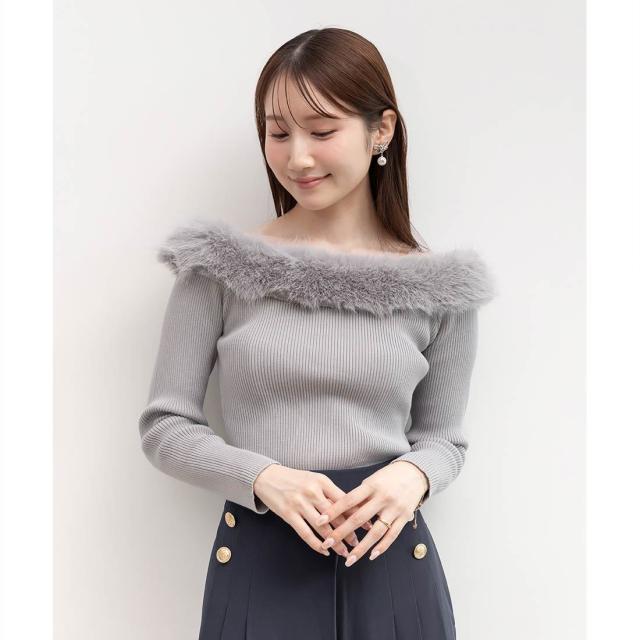 ランダ（RANDA）/＜25秋冬新作＞オフショルファーニットトップス