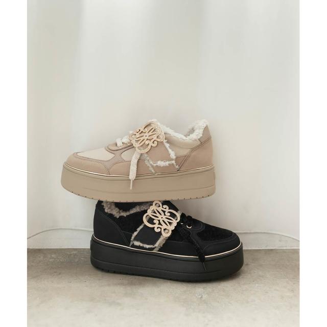 ランダ（RANDA）/＜25秋冬新作＞【22．5−25．5】ボリュームソールボアスニーカー