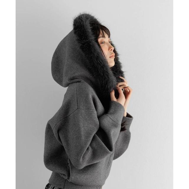 ランダ（RANDA）/＜25秋冬新作＞2WAY フェイクファーニットパーカー