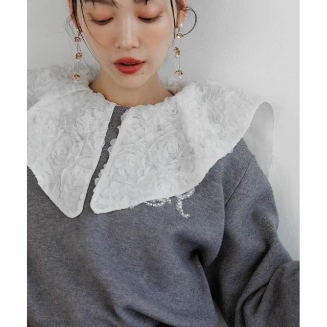 ランダ（RANDA）/＜25秋冬新作＞パール＆ビジューロゴニットプルオーバー