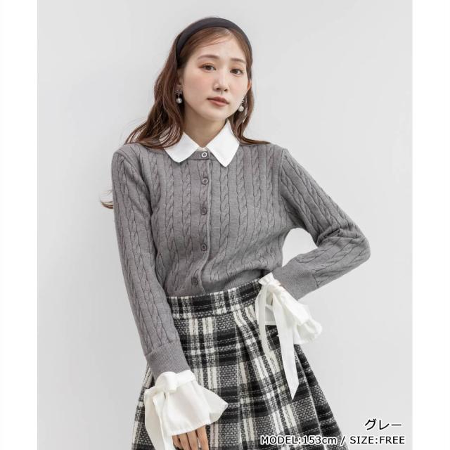 ランダ（RANDA）/2WAY シャツドッキングレイヤードニットの通販はau 