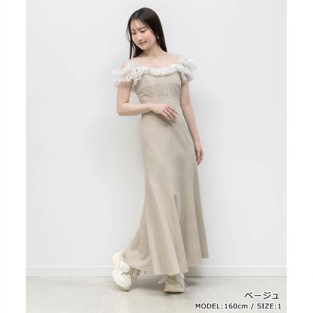 ランダ（RANDA）/＜26春夏新作＞レースフリルマーメイドキャミワンピース_3
