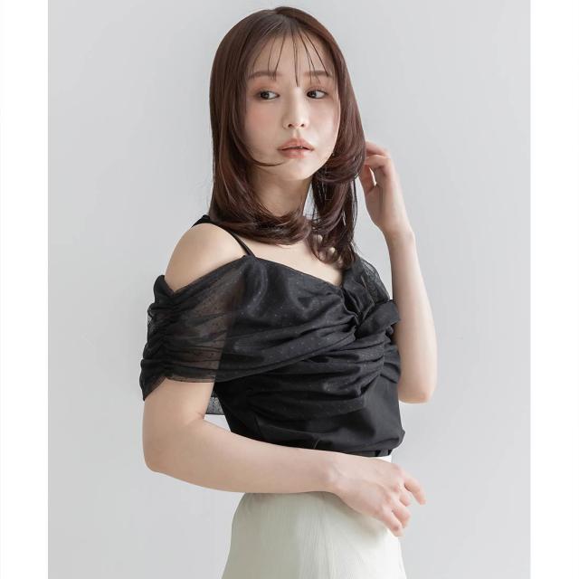 ランダ（RANDA）/＜26春夏新作＞チュールオフショルダートップスの通販