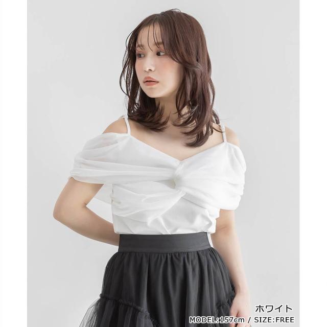 ランダ（RANDA）/チュールオフショルダートップスの通販はau PAY