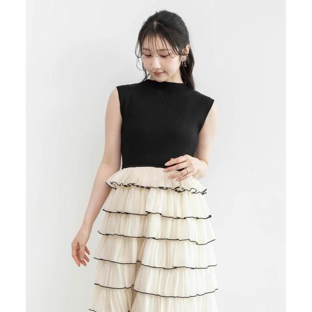 ランダ（RANDA）/＜26春夏新作＞ティアードフリルドッキングワンピース