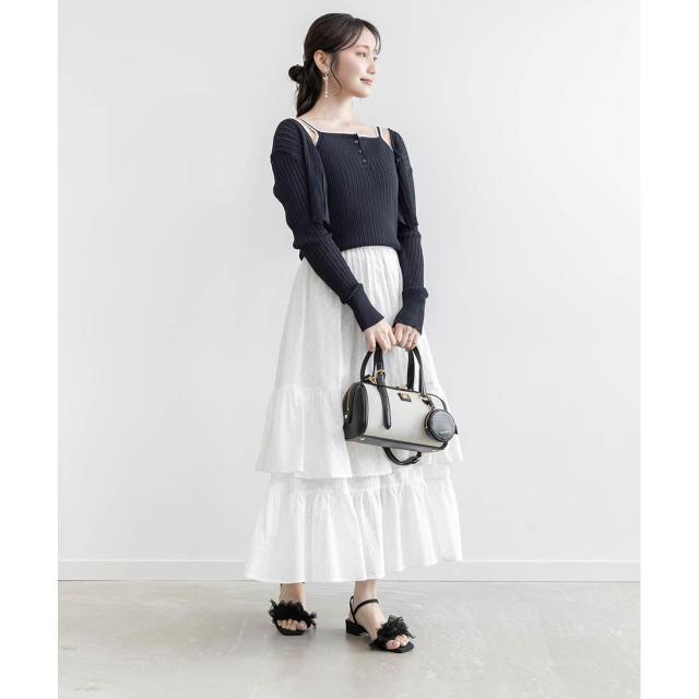 【NEW】ランダ（RANDA）/＜26春夏新作＞レース編みアンサンブルニット