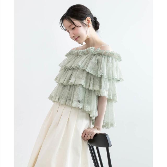 ランダ（RANDA）/＜26春夏新作＞レースティアードオフショルダートップス