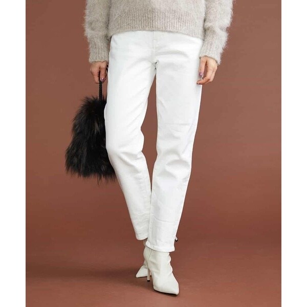 ミッシェルクラン（MICHEL ）/[4サイズ展開]裏起毛ストレッチデニム（ホワイト）