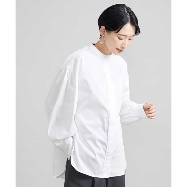 ミッシェルクラン（MICHEL KLEIN）/［シーズンレスで活躍］バンドカラーボリュームスリーブシャツの通販は