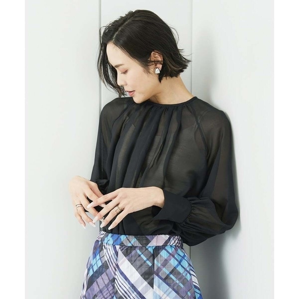 ミッシェルクラン（MICHEL ）/ボリュームスリーブシアーブラウス(WEB限定カラーあり)
