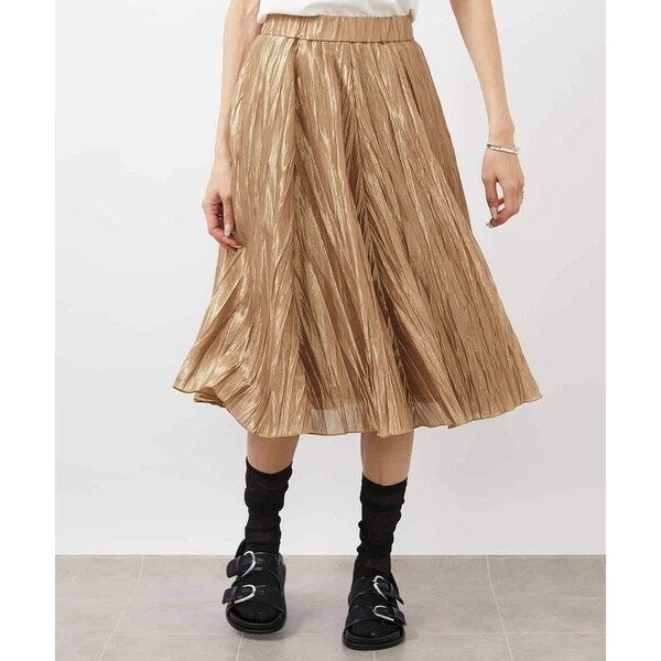 【NEW】ミッシェルクラン（MICHEL KLEIN）/メタリックプリーツスカートの通販は