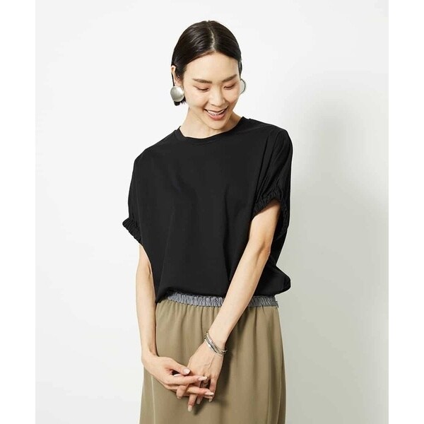 ミッシェルクラン（MICHEL ）/[接触冷感]ギャザースリーブカットソー