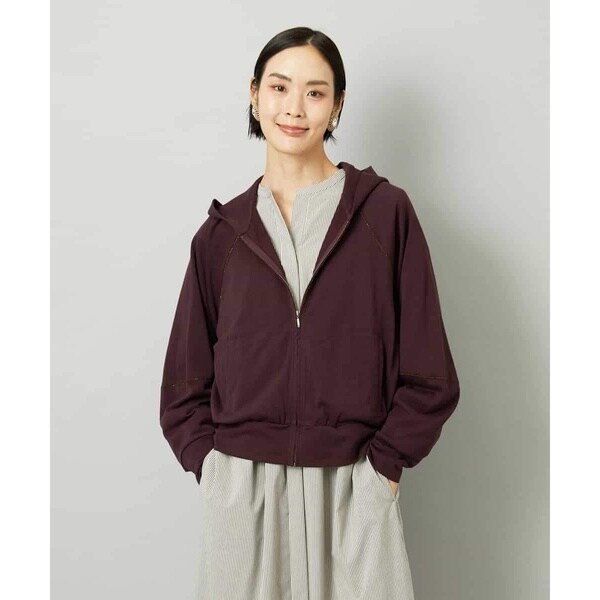 ミッシェルクラン（MICHEL ）/シアー裏毛アクセントラメパーカー