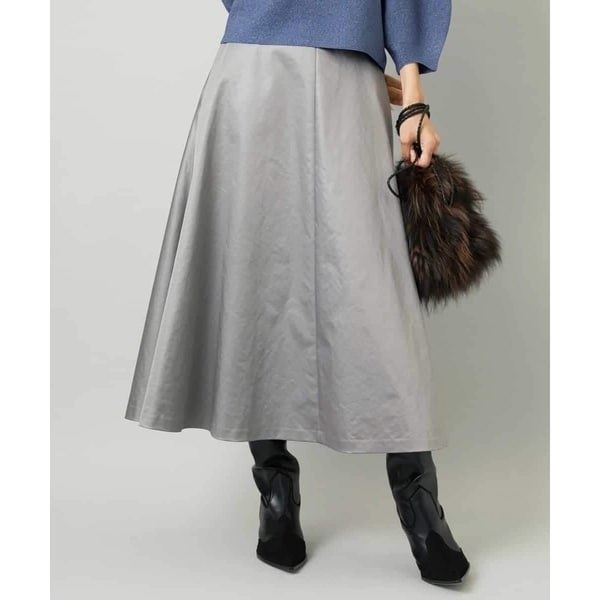 ミッシェルクラン（MICHEL ）/フェイクレザーフレアスカート