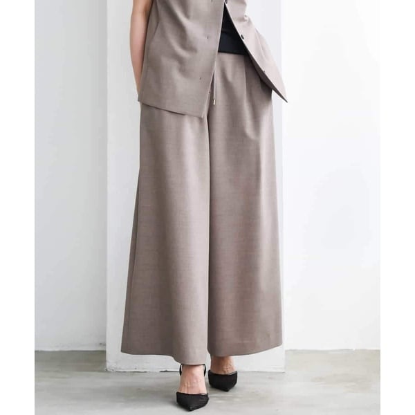 ミッシェルクラン（MICHEL KLEIN）/[セットアップ対応/リラックスボトム]ドローストリングワイドパンツ