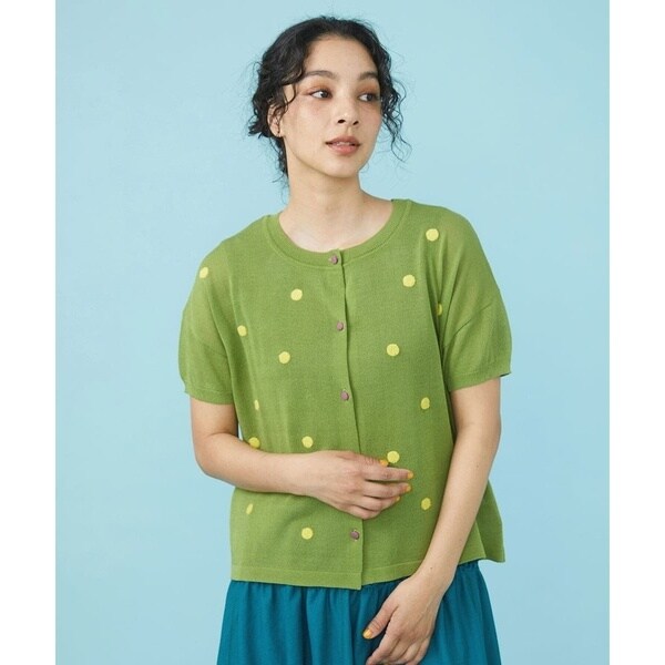 ホコモモラ（JOCOMOMOLA）/ドットクルーネックカーディガンの通販は 9,350円