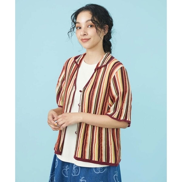 ホコモモラ（JOCOMOMOLA）/マルチストライプ カーディガン