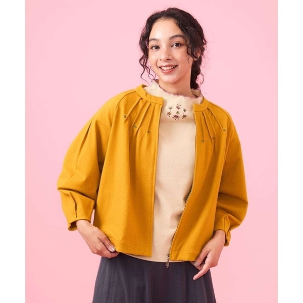 ホコモモラ（JOCOMOMOLA）/ハニカムジャカード ノーカラーブルゾン