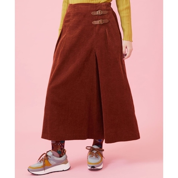 ホコモモラ（JOCOMOMOLA）/コーデュロイ ラップ風デザインスカート