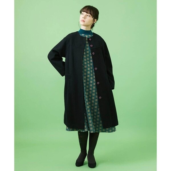ホコモモラ 美品 M 40サイズ ロングコート ブラック