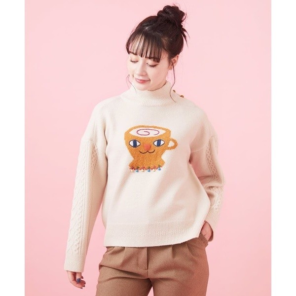 ホコモモラ（JOCOMOMOLA）/Feliz ねこっぷニットプルオーバーの通販は
