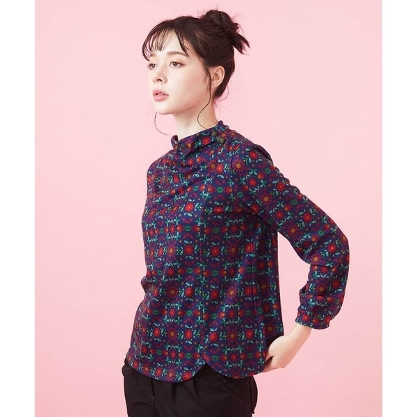 ホコモモラ（JOCOMOMOLA）/Doce uvas ボトルネックプリントカットソー