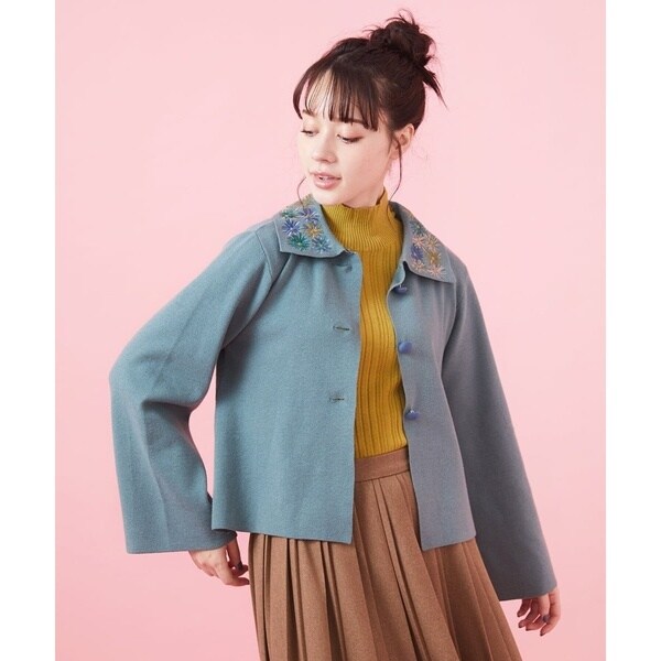 HYKE メルトンウール Pコート サイズ1 182-17157 ピーコート カーキ