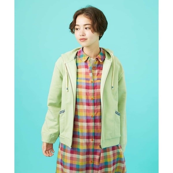 ホコモモラ（JOCOMOMOLA）/I LOVE COLOR コットン裏毛ジップパーカー