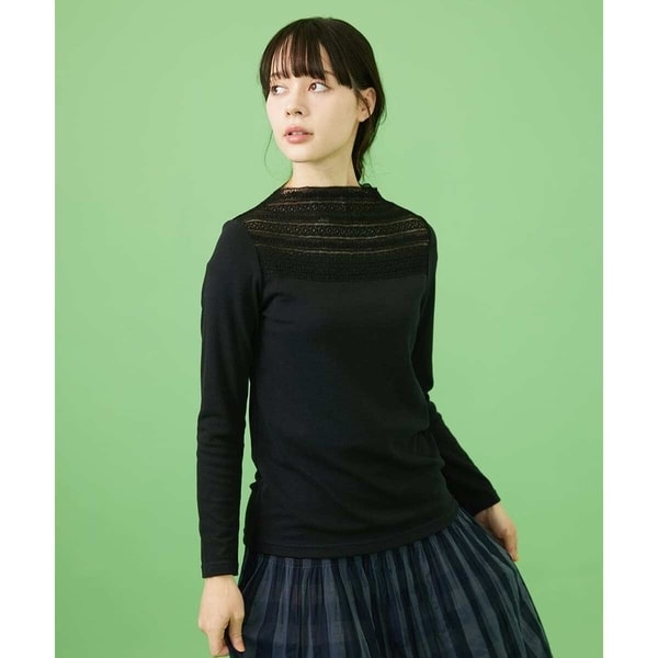 ホコモモラ（JOCOMOMOLA）/ベアスムースレース切り替えカットソー