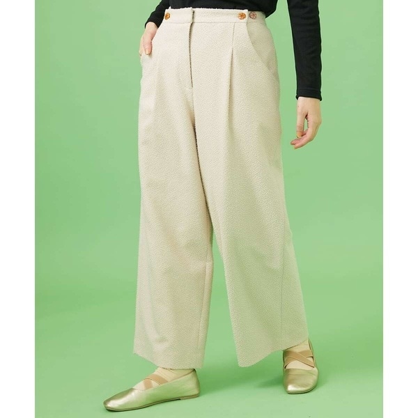 ホコモモラ（JOCOMOMOLA）/カットソーツイード ワイドパンツ