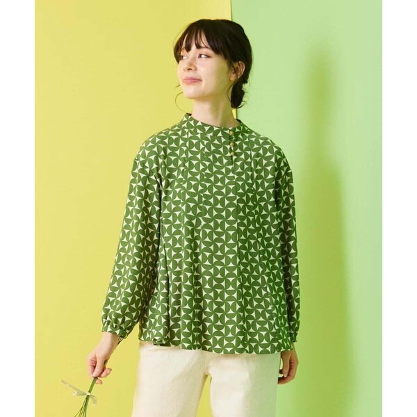 【NEW】ホコモモラ（JOCOMOMOLA）/Hojas giratoria プリントスタンドカラーブラウスの通販は 17,182円