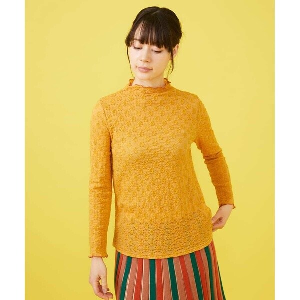 ホコモモラ（JOCOMOMOLA）/Peguena flor フラワーレースハイネックカットソー