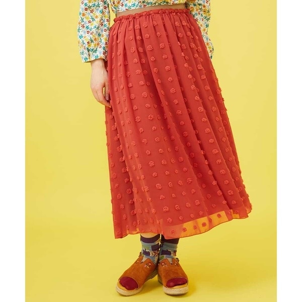 ホコモモラ（JOCOMOMOLA）/ビックドットドビーギャザースカート