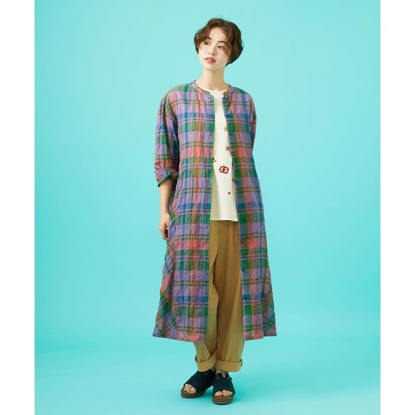 ホコモモラ（JOCOMOMOLA）/Vistoso シアーチェックシャツワンピース