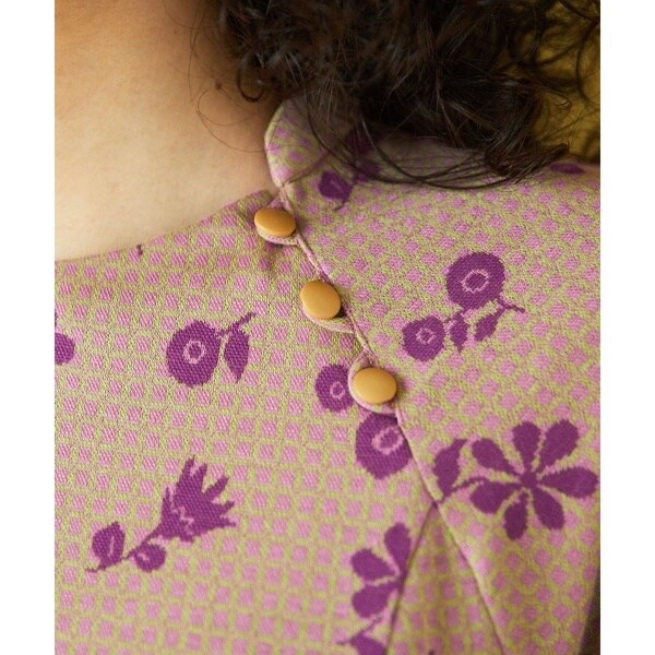 ホコモモラ（JOCOMOMOLA）/Flor de baile フラワーチェックジャカード