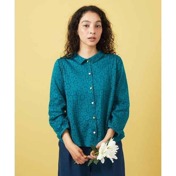 ホコモモラ（JOCOMOMOLA）/プレーティングレースジャカードブラウス