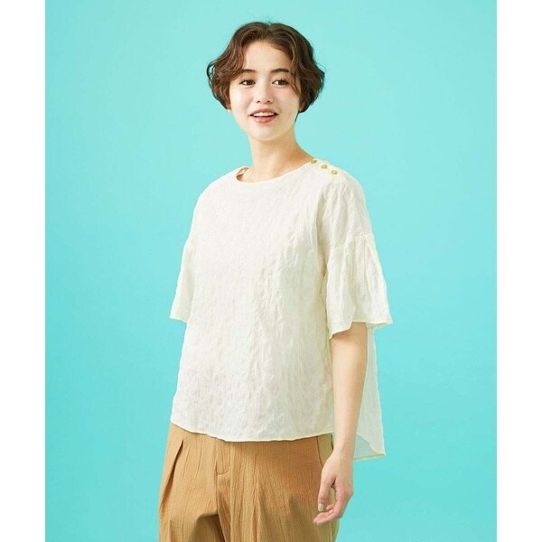 ホコモモラ（JOCOMOMOLA）/ランダムドットリップルブラウス