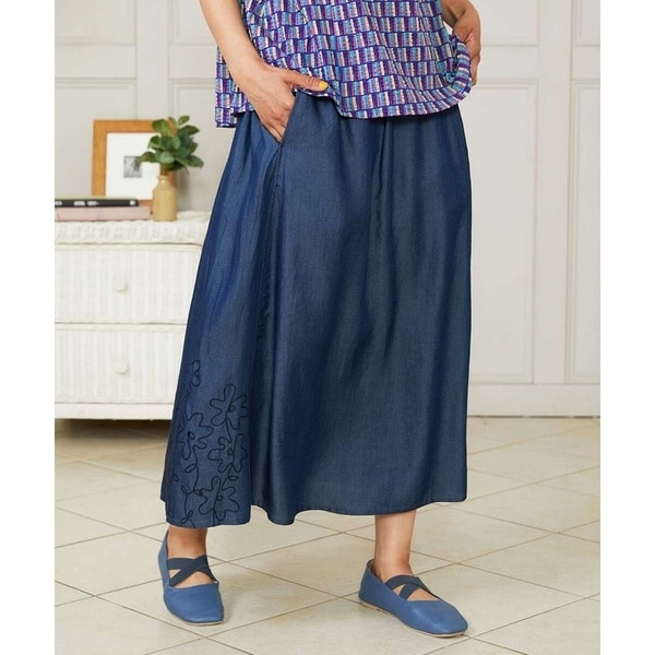 ホコモモラ（JOCOMOMOLA）/Flor pintada テンセルデニムスカート