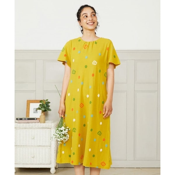 ホコモモラ（JOCOMOMOLA）/Rombo 幾何調柄ジャカードワンピース