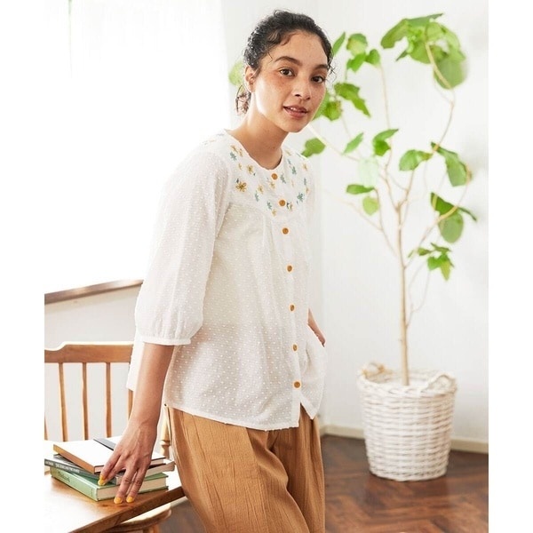 ホコモモラ　刺繍ブラウス Vuelta フラワー総刺繍ブラウス(ブラウス・シャツ) | Jocomomola